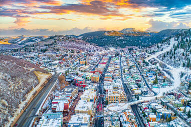 aerial view of Park City