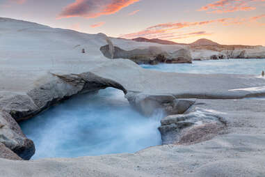 volcanic rocks and steam