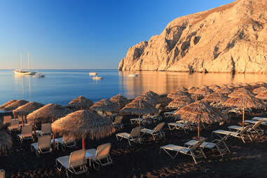 umbrellas on the shore