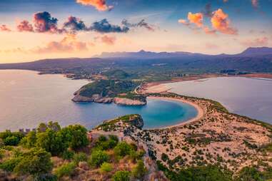 Sunset on Voidokilia Beach