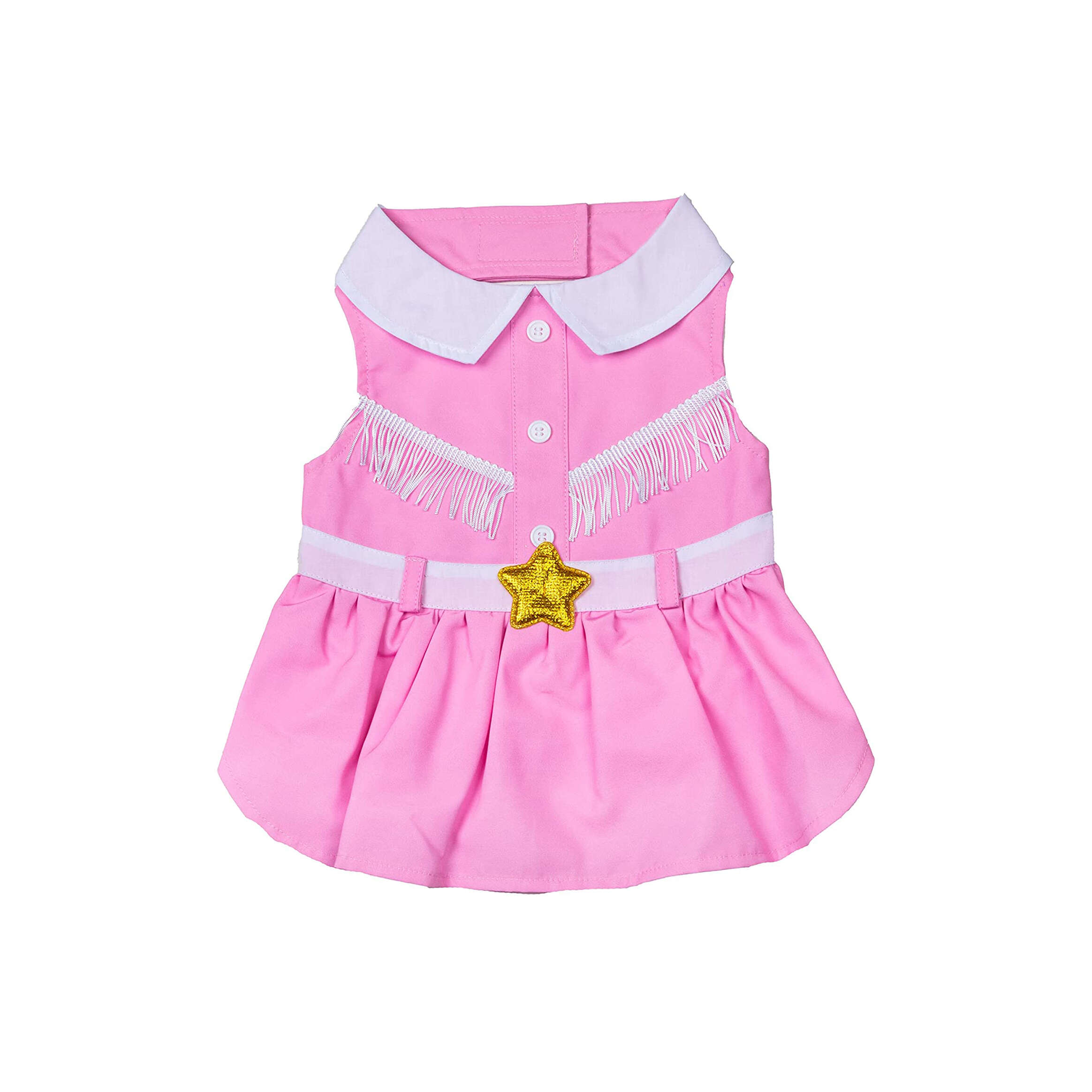 Doggy Parton Pink Cowgirl Collared Dress