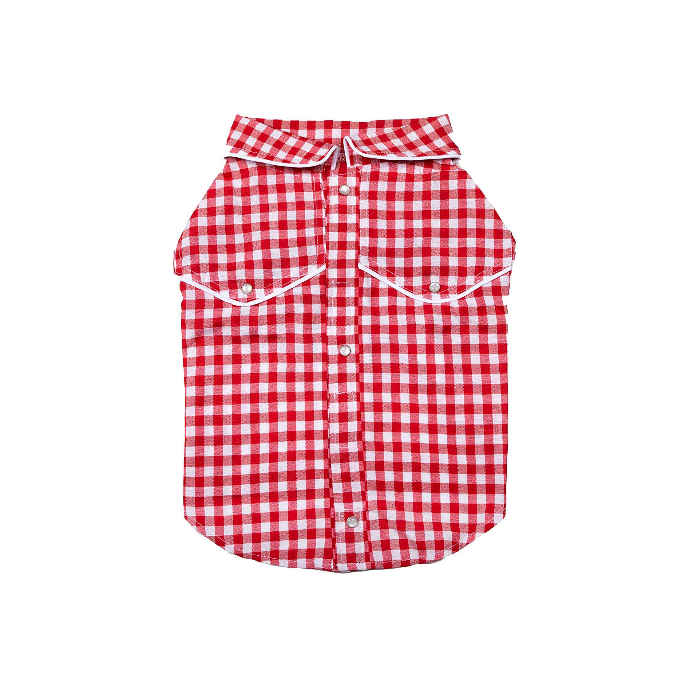 Doggy Parton Red Gingham Western Collared Shirt for Pets