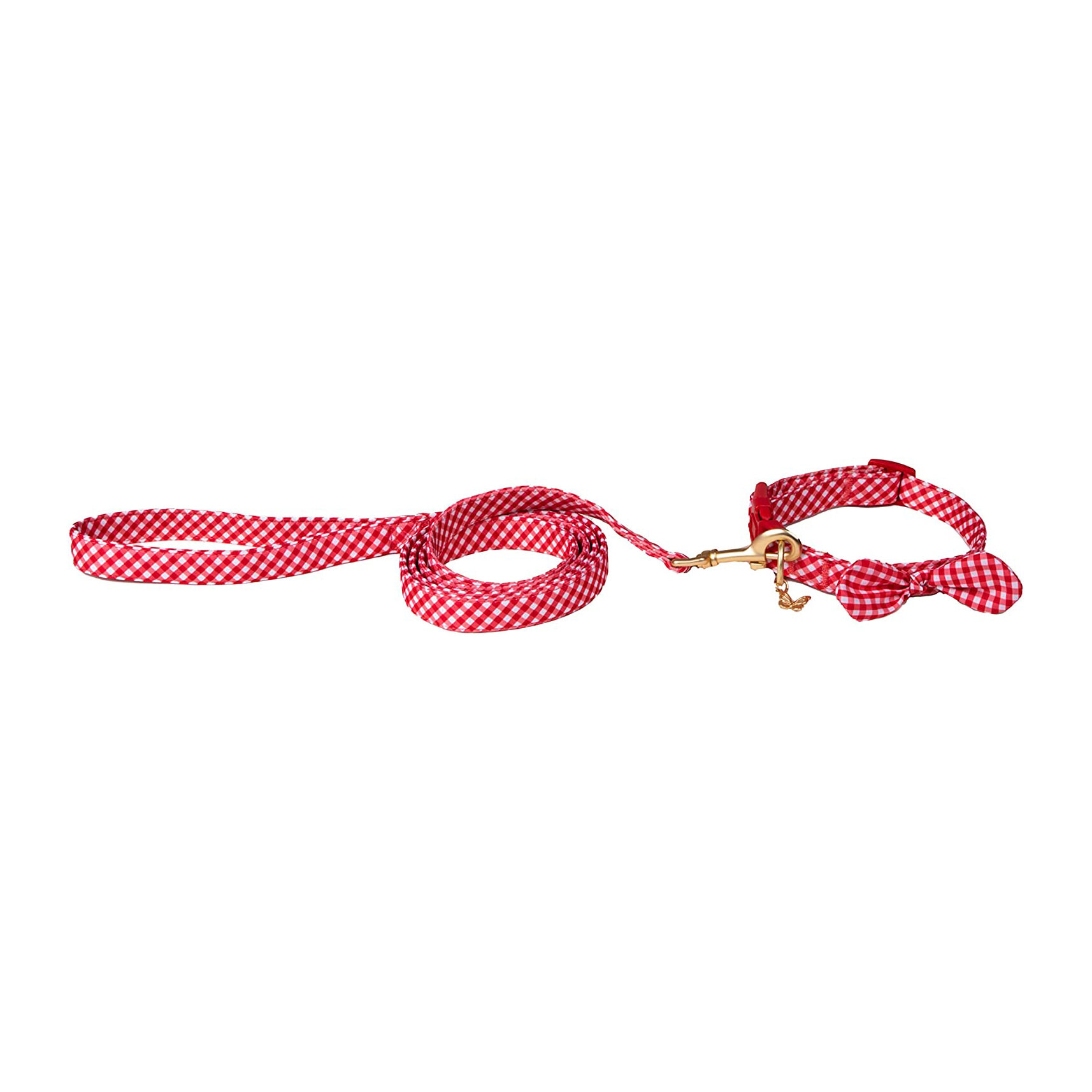 Doggy Parton Red Gingham Collar Leash Set