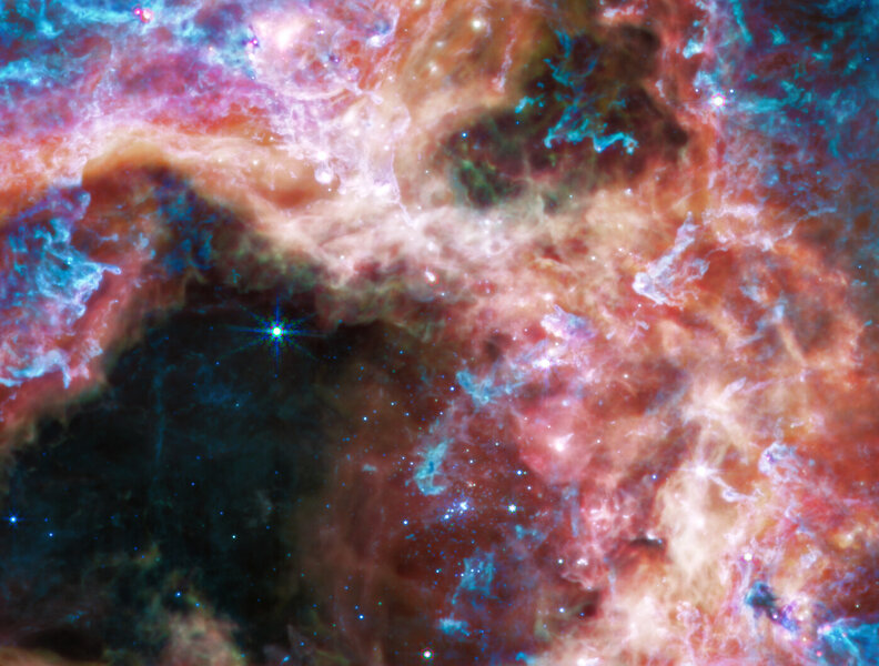 James Webb telescope image of tarantula nebula
