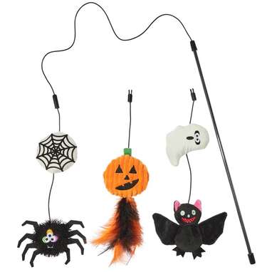 Halloween Cat Wand, Halloween Pumpkin for Kittens, Pumpkin With