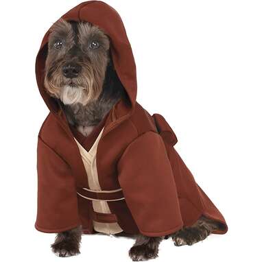 Something to wear while training: Rubie’s Classic Jedi Robe Dog Costume