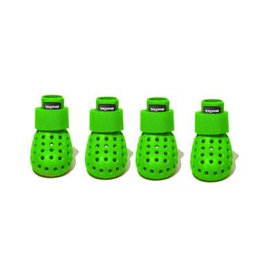 For those looking for "Crocs" that are a bit more wearable: WagWellies Summer Paw Protector Dog Booties