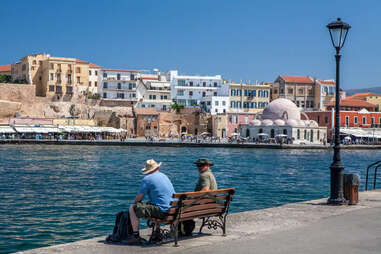Domicile Chania from across the Venetian Harbor