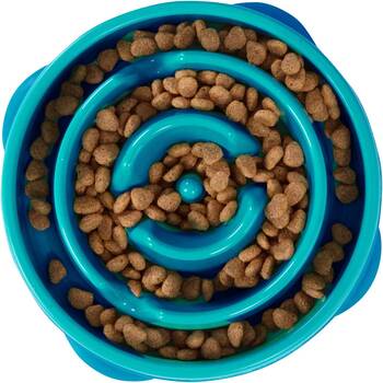 Frisco Double Stainless Steel Pet Bowl with Silicone Mat, Large, Teal, 1.75 Cups