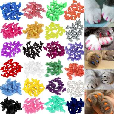 The highest-rated cat nail caps: VICTHY 140-Piece Cat Nail Caps