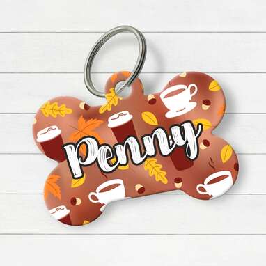 A guaranteed Puppuccino with this accessory: Pumpkin Spice Dog Tag