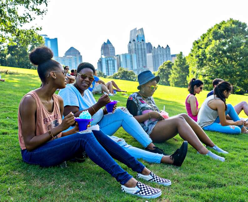 people sitting in park