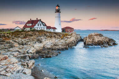 Portland lighthouse in the evening