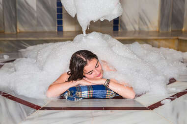 Young girl in turkish bath