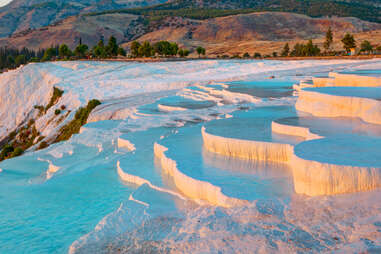 Natural travertine pools and terraces