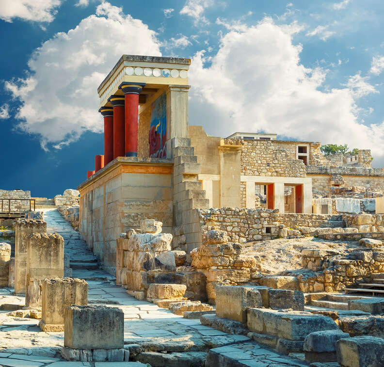 ancient ruins of Minoan palace of Knossos