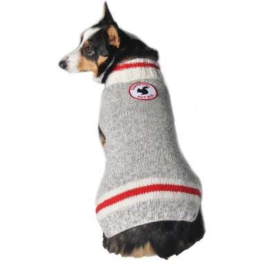 Preppy V-neck Striped Dog Sweater Pullover