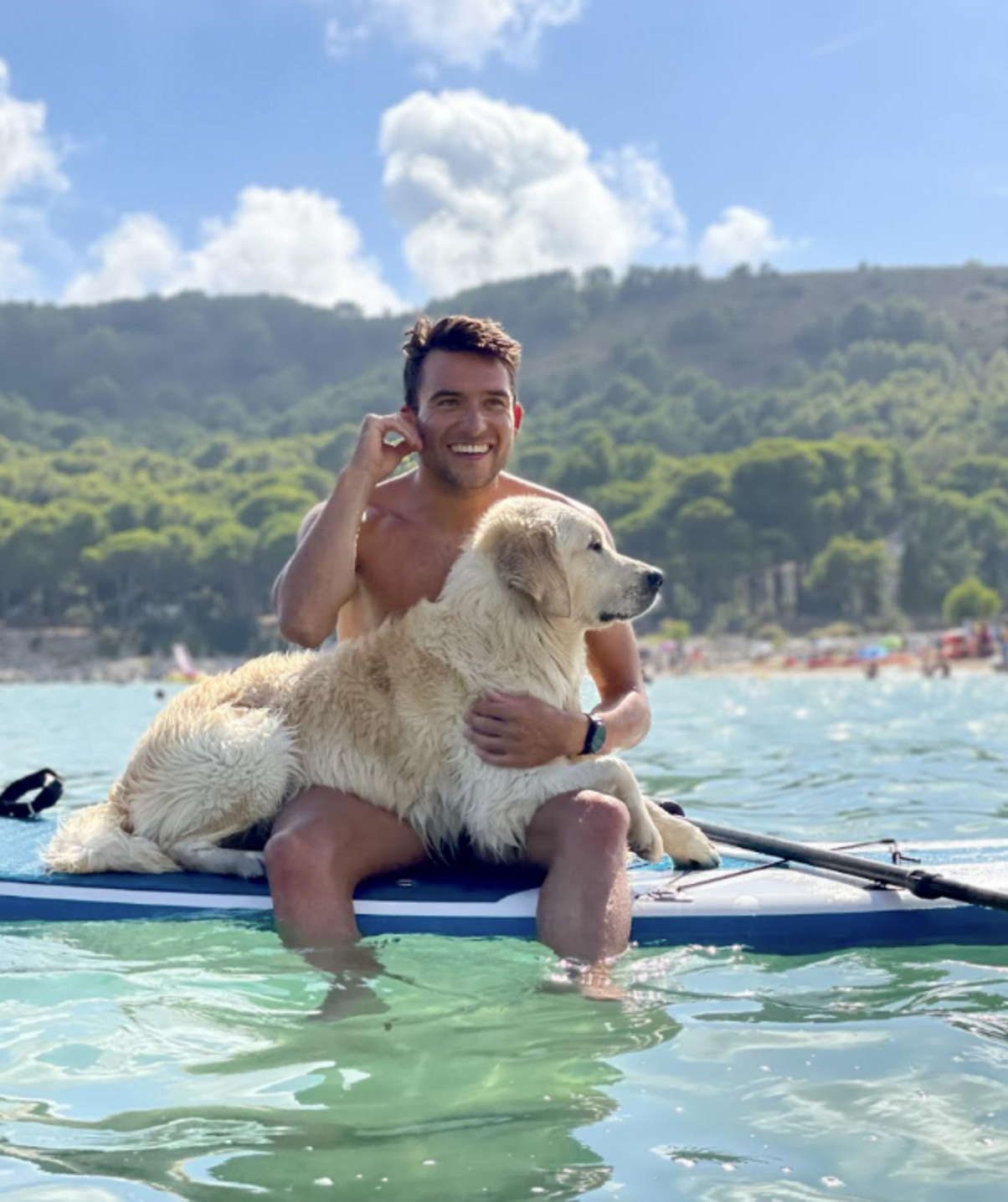 Dog Insists On Cuddling Dad In Water For The Sweetest Reason - The Dodo