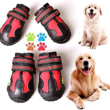 Waterproof Dog Shoes For Small Breeds Dogs Non-slip Puppy Shoes Hiking  Shoes Winter Dog Snow Boots Chihuahua Shoes Pink Brown