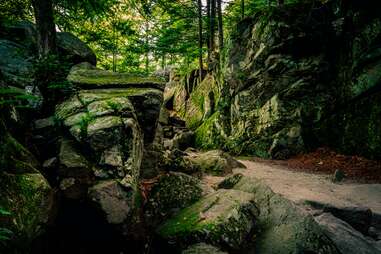 ancient glacial stones at Purgatory Chasm