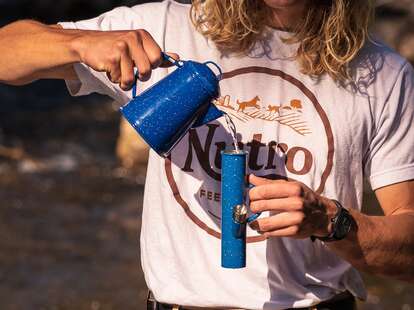 Speckled camping bong