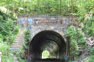 Moonville Tunnel in the middle of a mountain