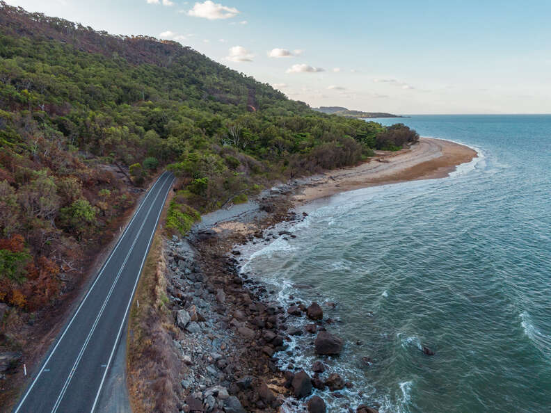 view of road and coastline