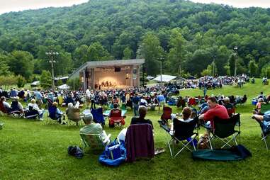 people gathered at Blue Ridge Music Center