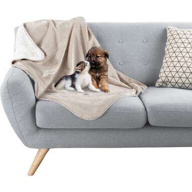 PETMAKER Waterproof Pet Blanket – Reversible Dog and Cat Blankets (30x40)