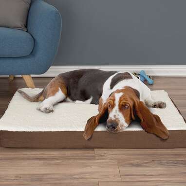 PETMAKER Orthopedic Sherpa Top Pet Bed with Memory Foam and Removable Cover