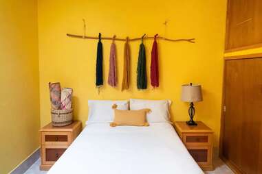 bright yellow bedroom