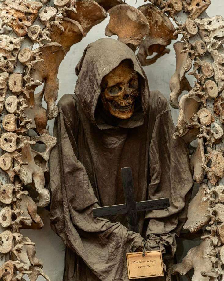 skeleton with cross