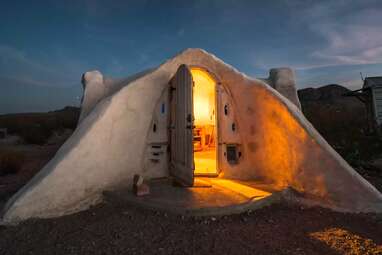 Off-grid adobe dome near Big Bend National Park