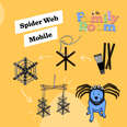 Make A Spider Web Mobile For Halloween Using Popsicle Sticks And Yarn