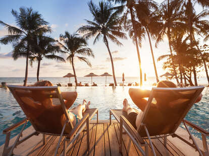 people lounging on deck