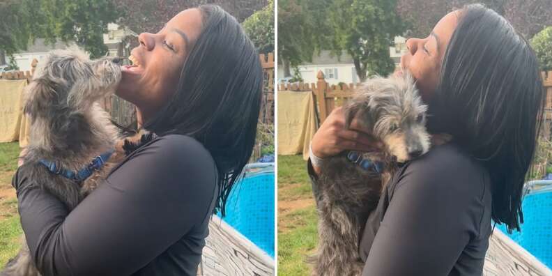 dog and woman