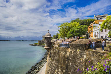 old wall in san juan on the water