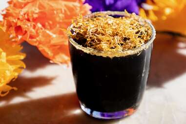 Black Marigold Margarita at La Barca Cantina