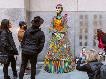 La Catrina sculpture from Mexico Week: Día De Muertos at Rockefeller Center 2021