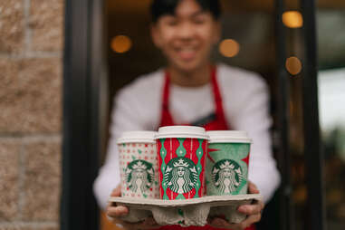 Celebrating 25 years of Starbucks (mostly) red holiday cups