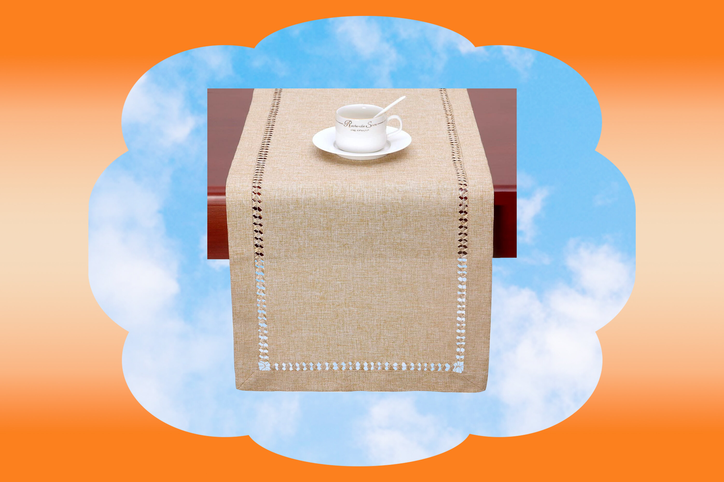 Grelucgo Handmade Hemstitch Table Runner