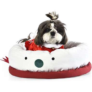 Christmas Dog Or Cat Pet Bed Santa Hat Red Super Soft Elf Shoe Small Pet Bed