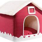 A bed that looks just like a snowy winter home: Hollypet Cozy Pet Bed House