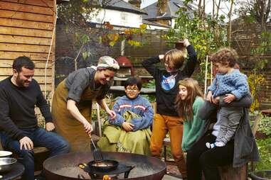 Olia Hercules with her family