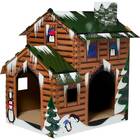 FRISCO Holiday Log Cabin Cardboard Cat House