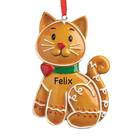 Personalized Gingerbread Cat Ornament