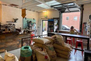 Bags of Coffee Beans at PennyCup Coffee Co
