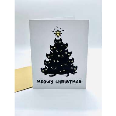 For black-cat fanatics: Meowy Christmas Card