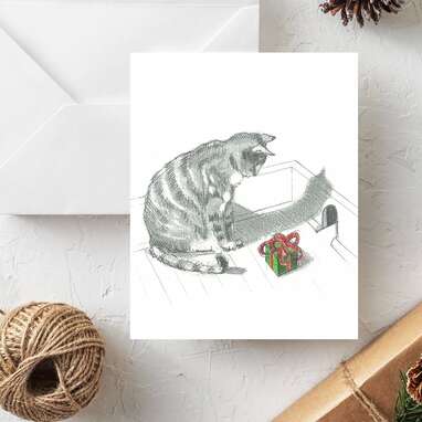 For the patient people in your life: Cat and Mouse Holiday Card
