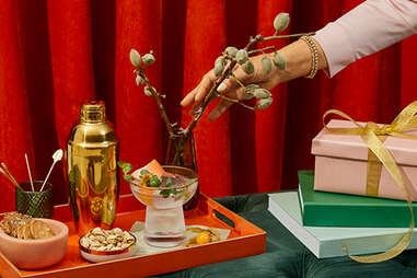 Cocktail shaker and presents